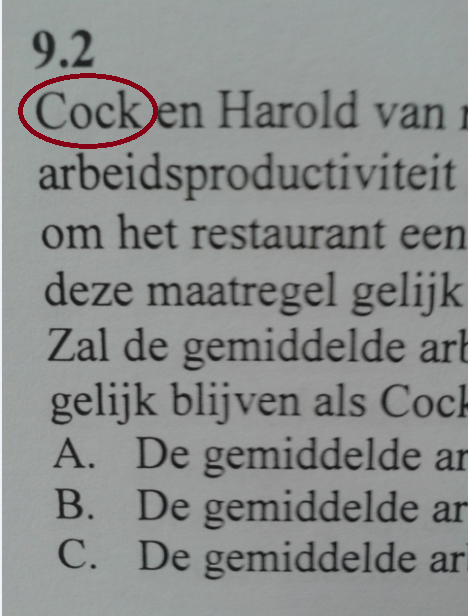 Just a random school test in The Netherlands