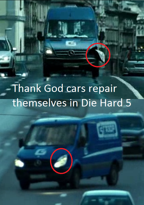 Strange cars on Die Hard 5
