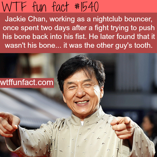 Jackie Chan working as a nightclub bouncer