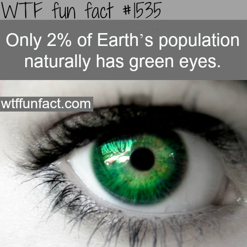 2% of people in the world have green eyes