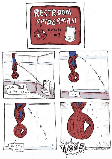 The adventures of restroom Spiderman