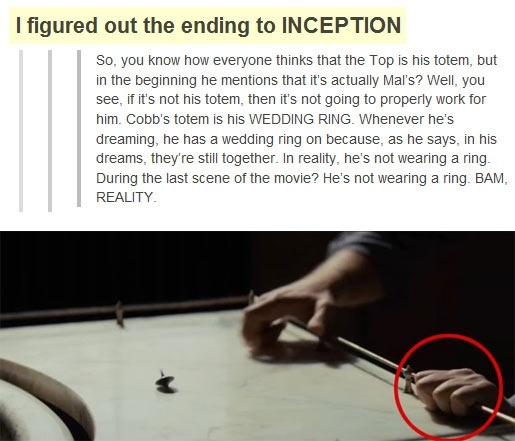 The ending to Inception