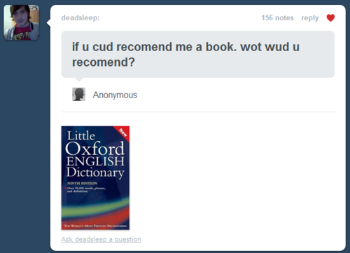Cud you recomend me a book?