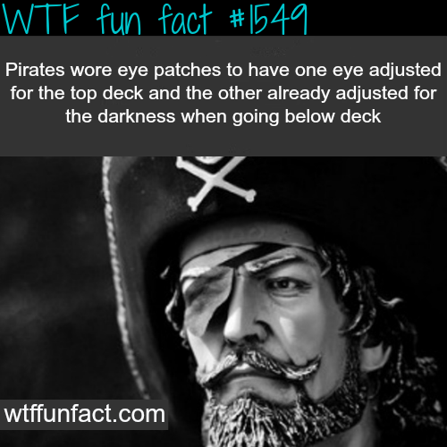 Pirates wore eye patches to have one eye