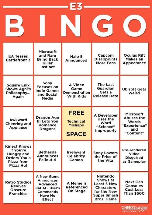 Get ready for E3 2013 with E3 bingo cards!