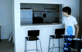 Getting food at night and trying not to wake your family with your clumsiness.