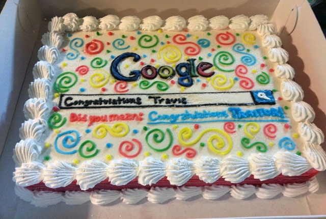 Google employee leaves to work for Bing. His coworkers presented him with this.