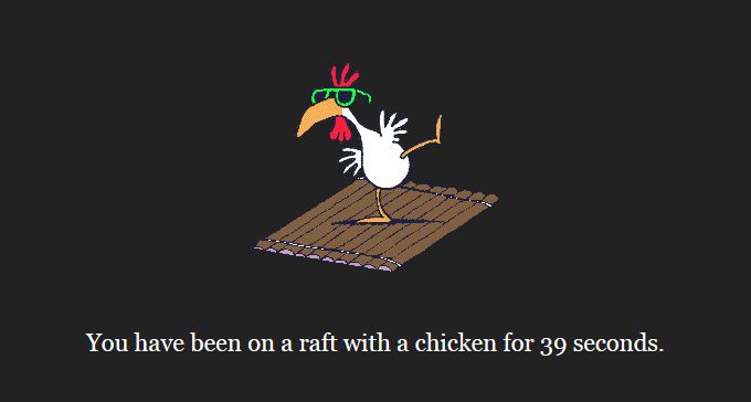 How long can you last with a chicken on a raft? (link in comments)