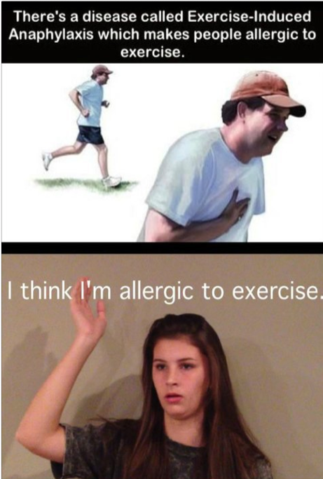 allergic to exercise