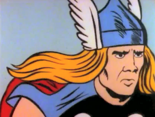 Thor channeling some serious Nicolas Cage right here