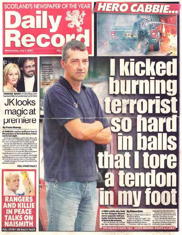 It must suck to be a terrorist in Scotland...