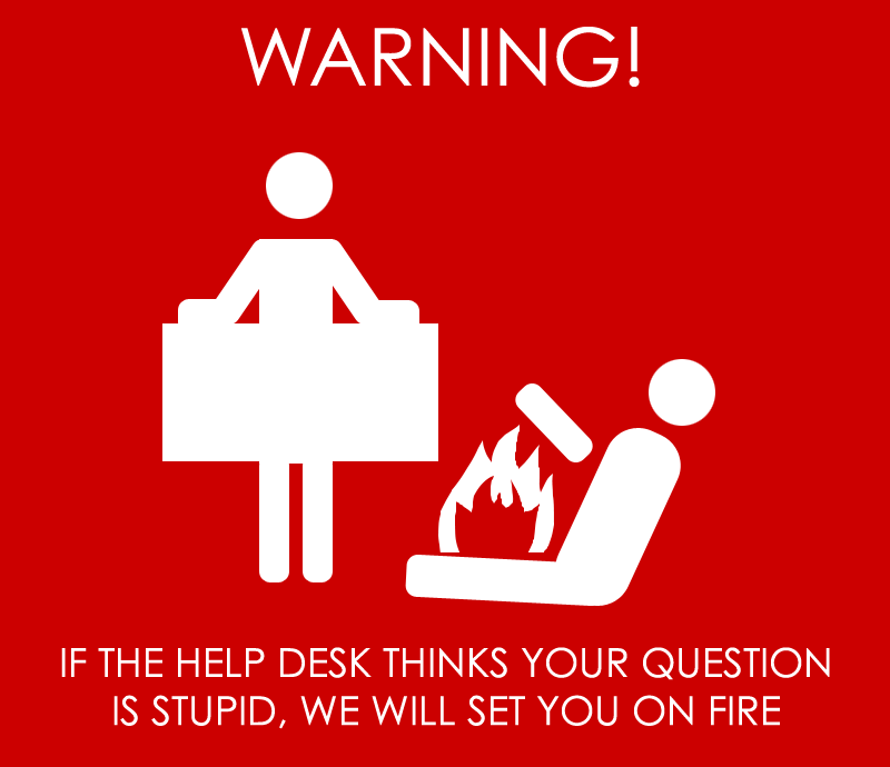 Help desk warning