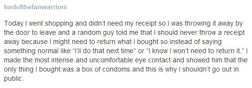 Condom shopping is always awkward