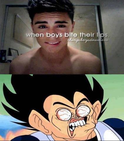 When boys bite there lips