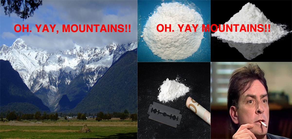 Punctuation, Yay, Mountains and Charlie Sheen