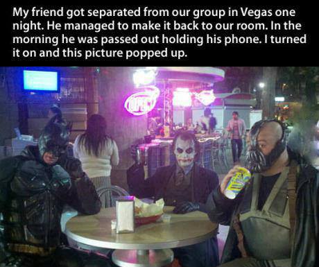 I'm glad to see Bane figured out the whole drinking thing.