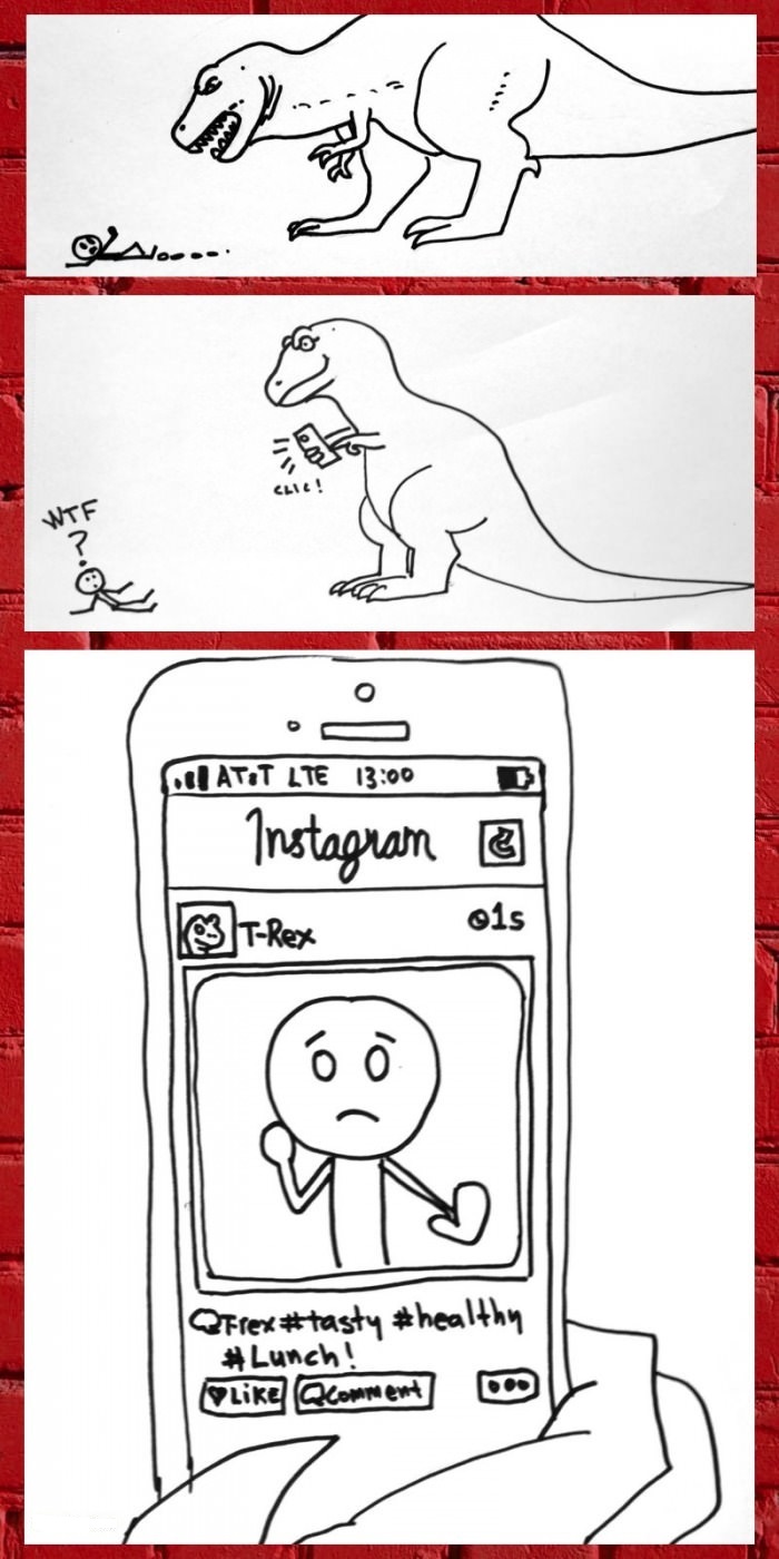At least the hipster dinosaur finds you to be healthy