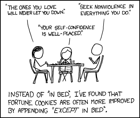 Except in bed