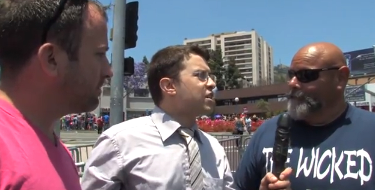 Brick Stone Interviews Westboro Baptist Church Member at a Anti-Gay Rally...WITH A DILDO MICROPHONE