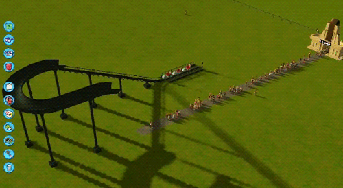 My Roller Coaster Tycoon experience summed up in a single gif