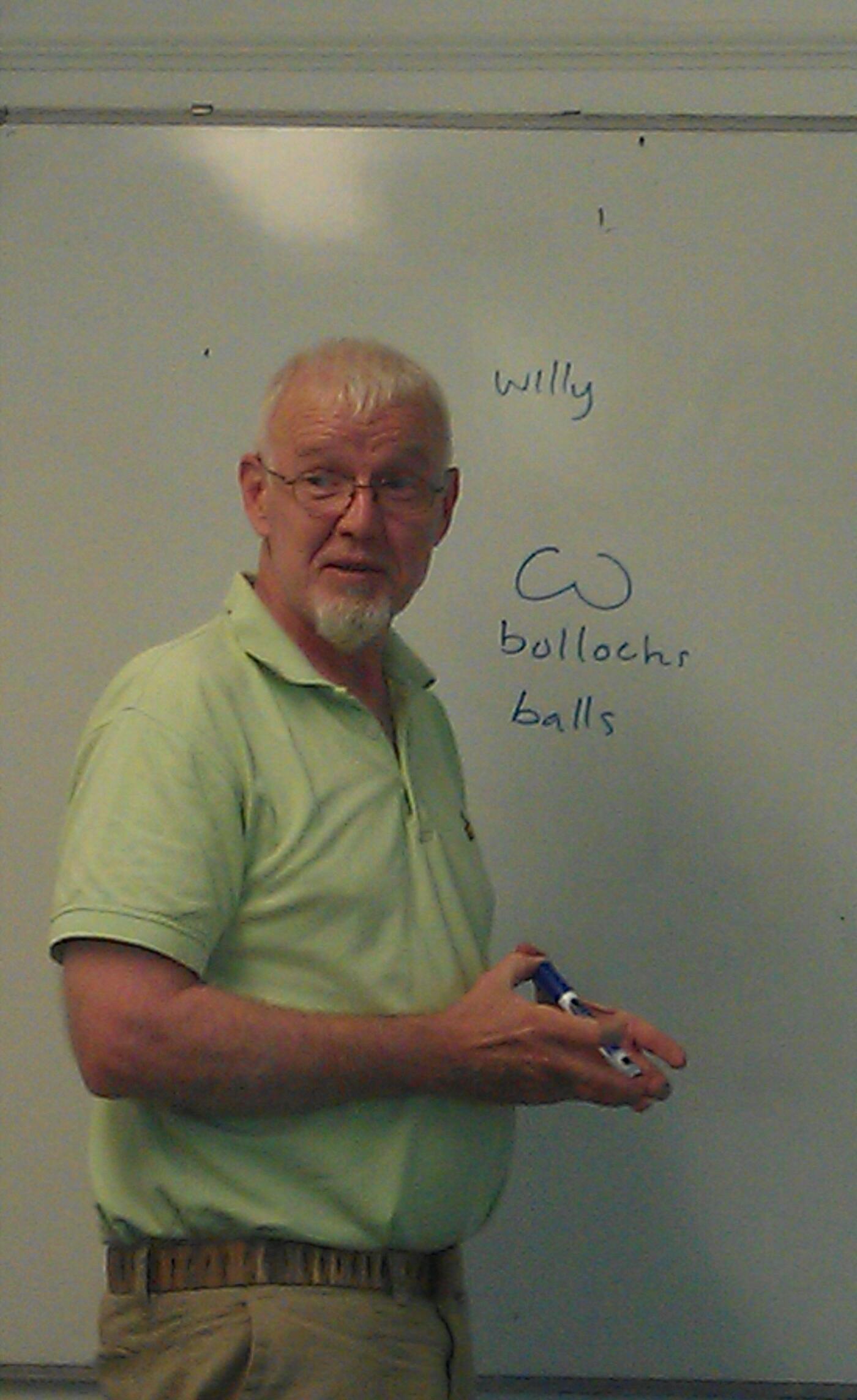 Just the teacher drawing balls on the whiteboard...