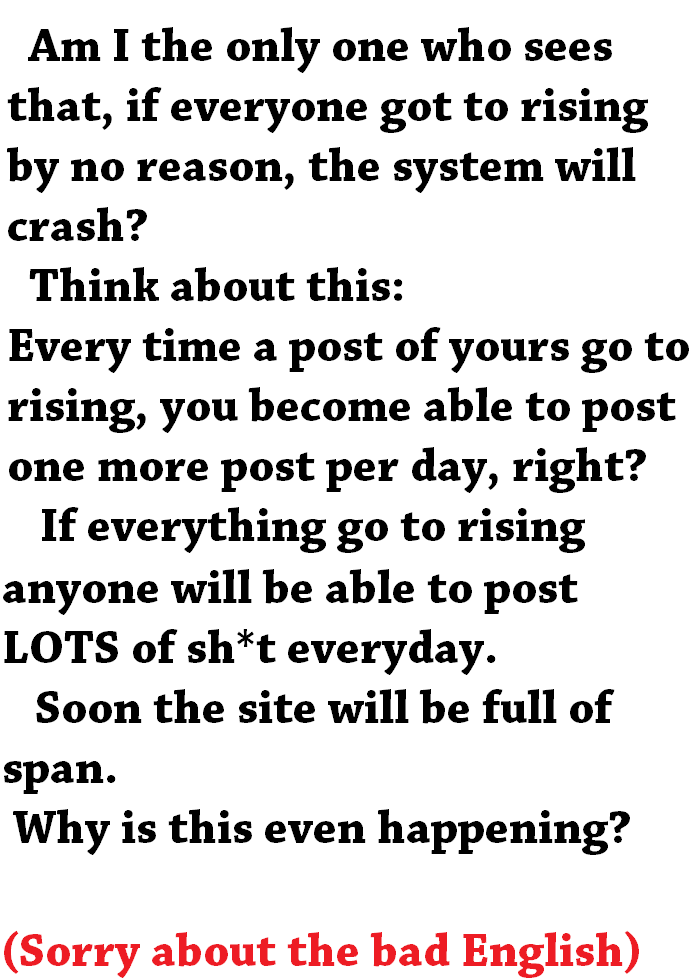 I'll just post this here, if you downvote it, please, at least leave a comment.