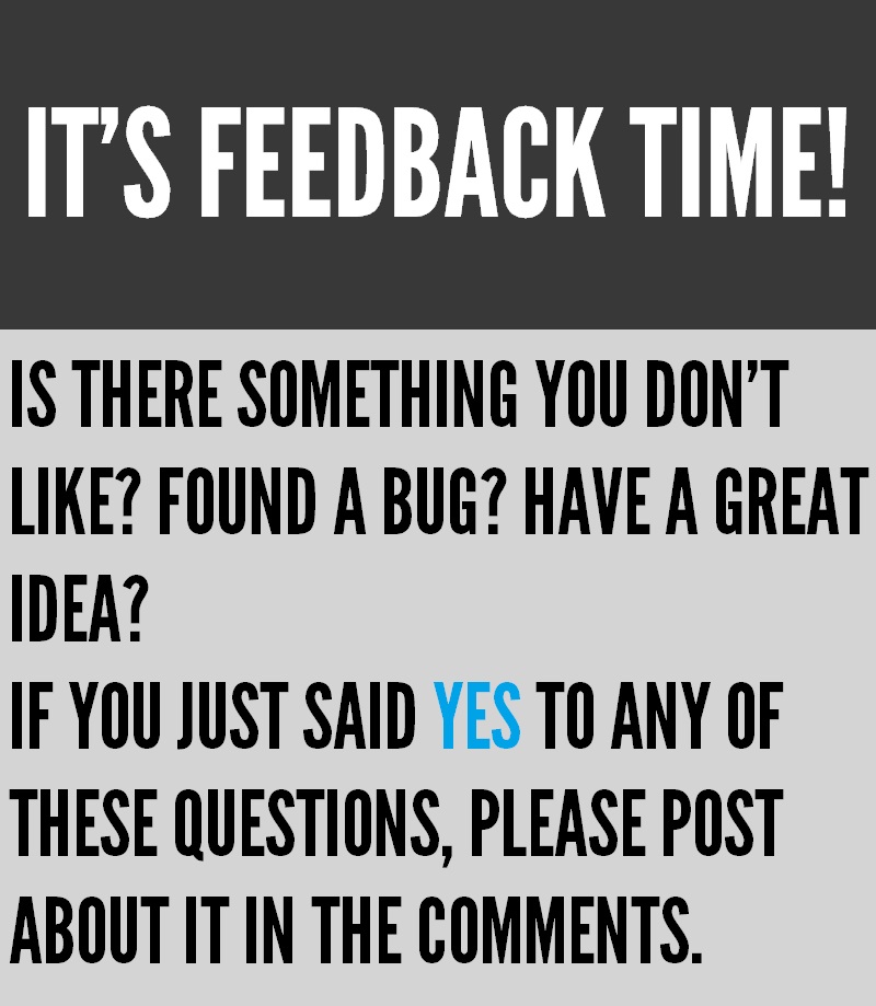 It's feedback time!