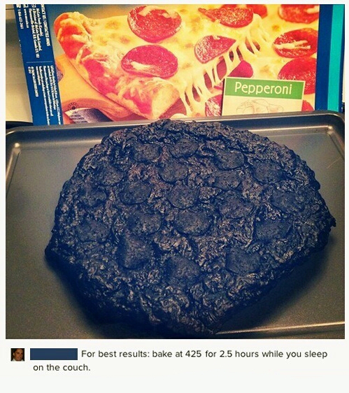 Wait 5 to 10 minutes for pizza to cool before eating.