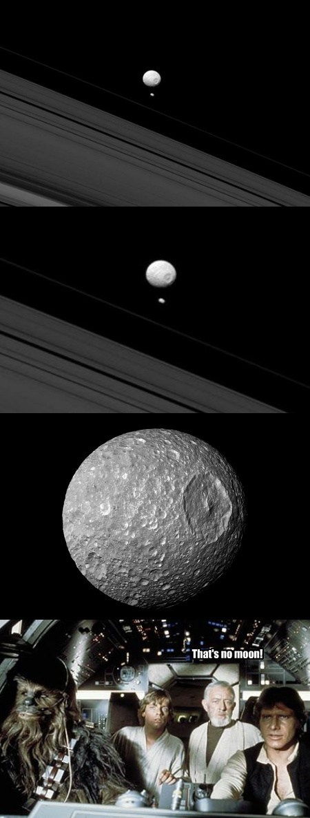 Cassini just send images of Minas moon of Saturn...first thing that came to mind