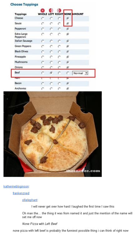 None Pizza With Left Beef