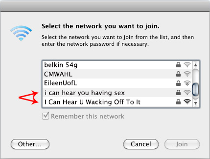WiFi network name gold