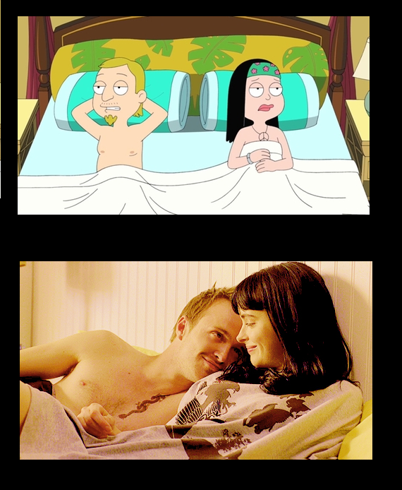 Jeff & Hailey (American Dad) and Jesse & Jane (Breaking Bad)