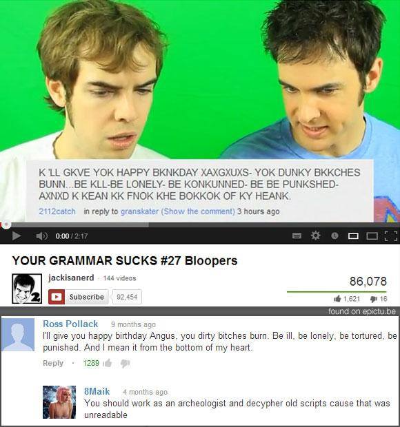 Your grammar sucks bloopers