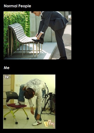 Trying to tie your shoelaces...