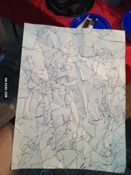 This is what happens when you ball up a piece of paper and then trace the lines.