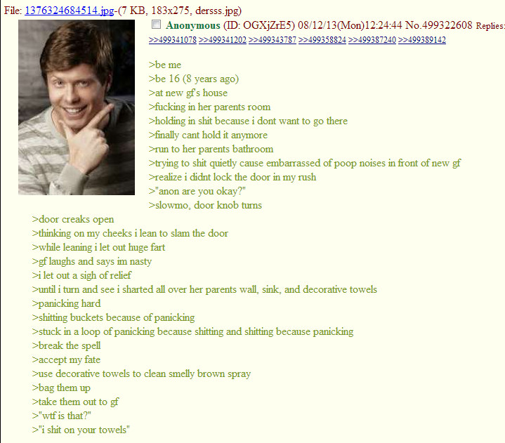 Anon takes a shit at his gf's house