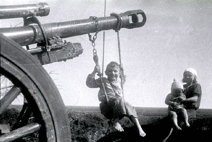 Germany - the only place where it's okay for a kid to use artillery as a swing.