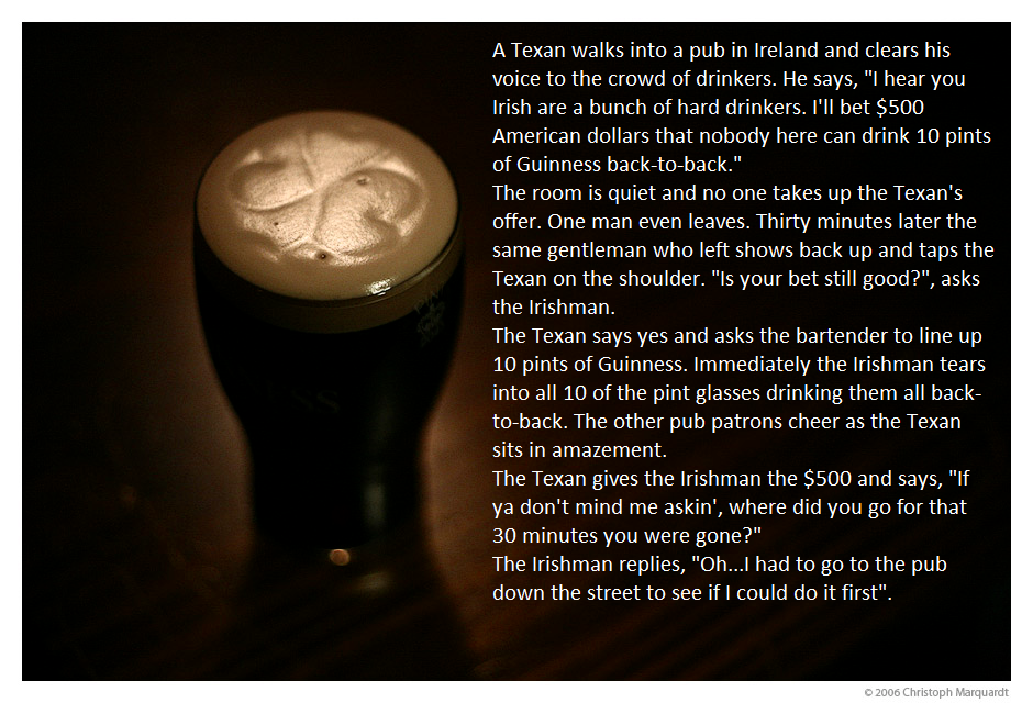 When Irish eyes are smiling...
