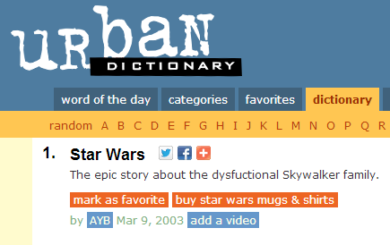 Urban Dictionary on Star Wars