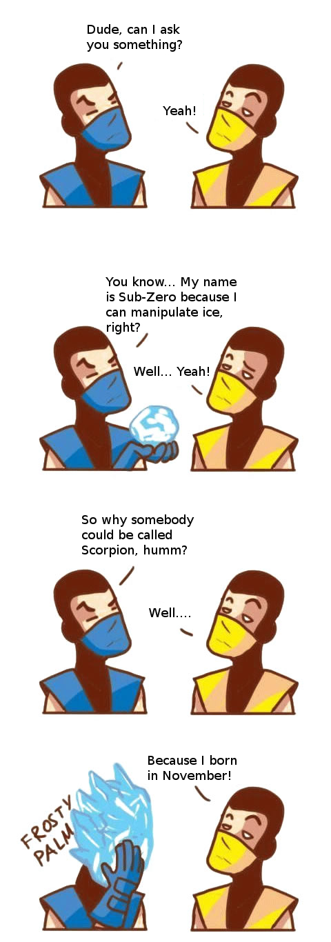 Sub-zero talking with Scorpion