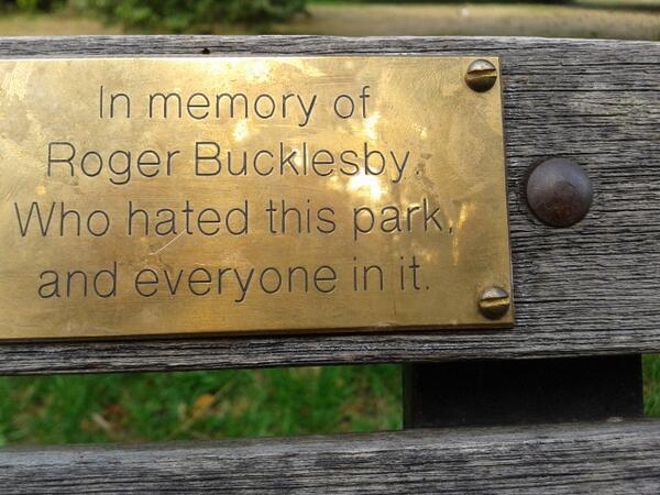 I was walking through London and I came across this bench.