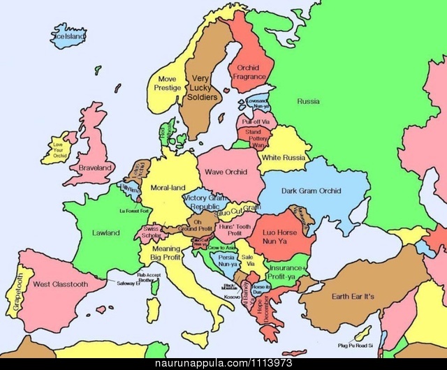 European countries names in chinese( direct translation)