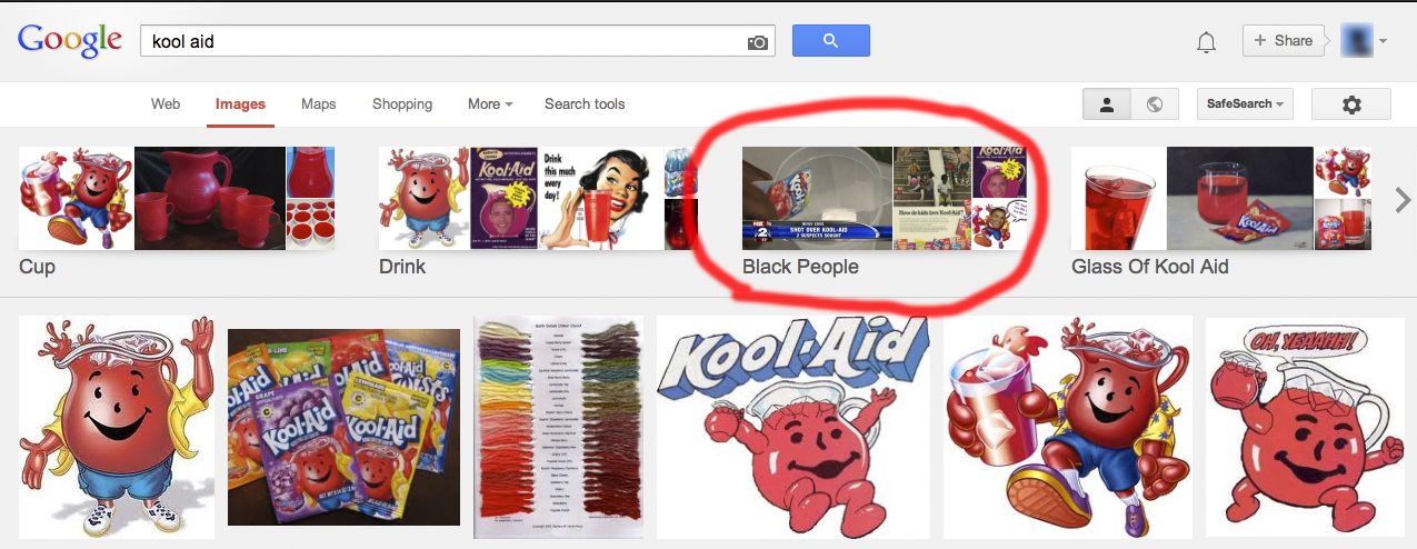 My Google is racist...