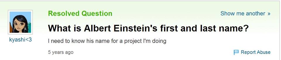 Albert Einsteins name.