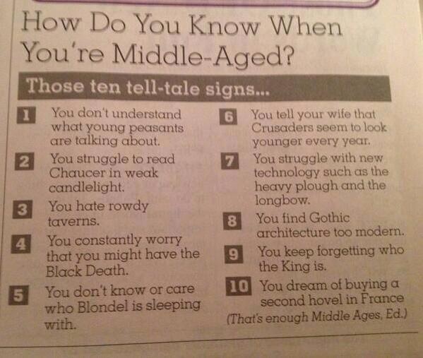 How Do You Know When You're Middle-Aged?