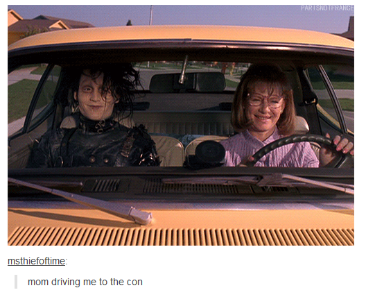 mum driving me to a con
