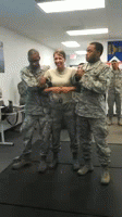 A friend of mine had to get tased in the air force. You could say she had her hands full.