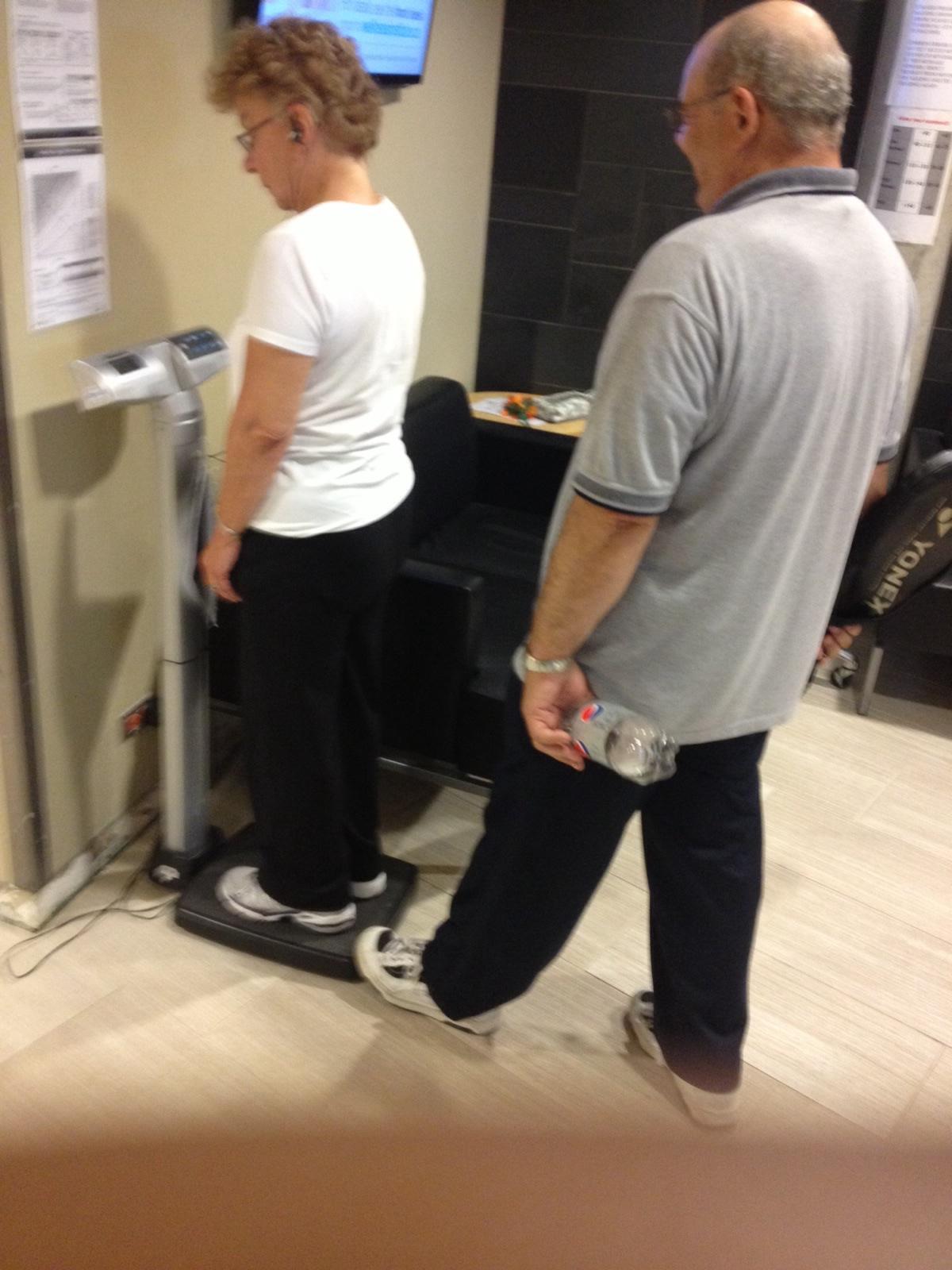 She kept getting on and off the scale confused, and this went on for 7 minutes.