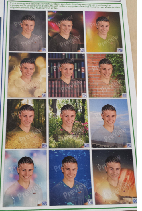 The results of wearing a green shirt to picture day.