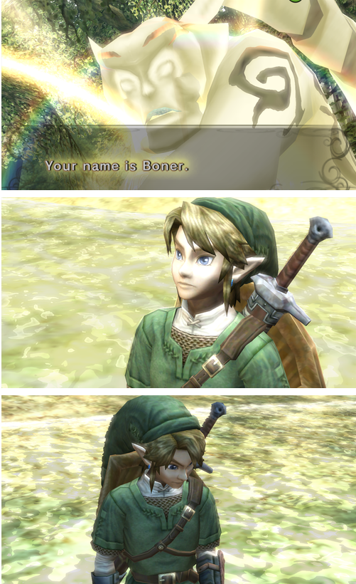 Boner, go search for Zelda.
